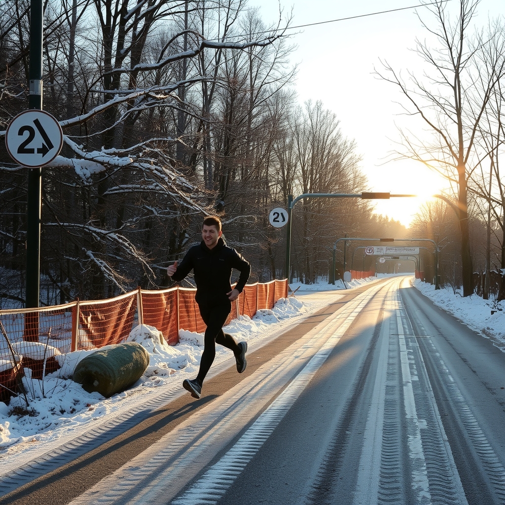 jogging in winter by मुफ्त एआई छवि जनरेटर - बिना लॉगिन के✨ | AIGAZOU