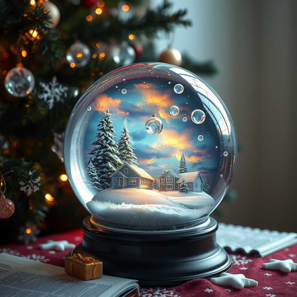 fantastic magic picture in snow globe under christmas tree by मुफ्त एआई छवि जनरेटर - बिना लॉगिन के✨ | AIGAZOU