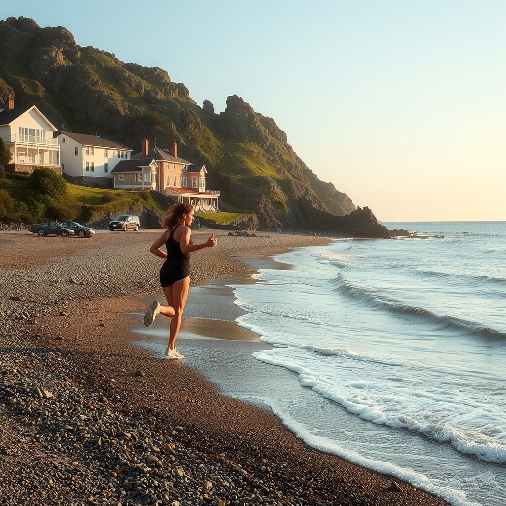 running by the seaside by मुफ्त एआई छवि जनरेटर - बिना लॉगिन के✨ | AIGAZOU