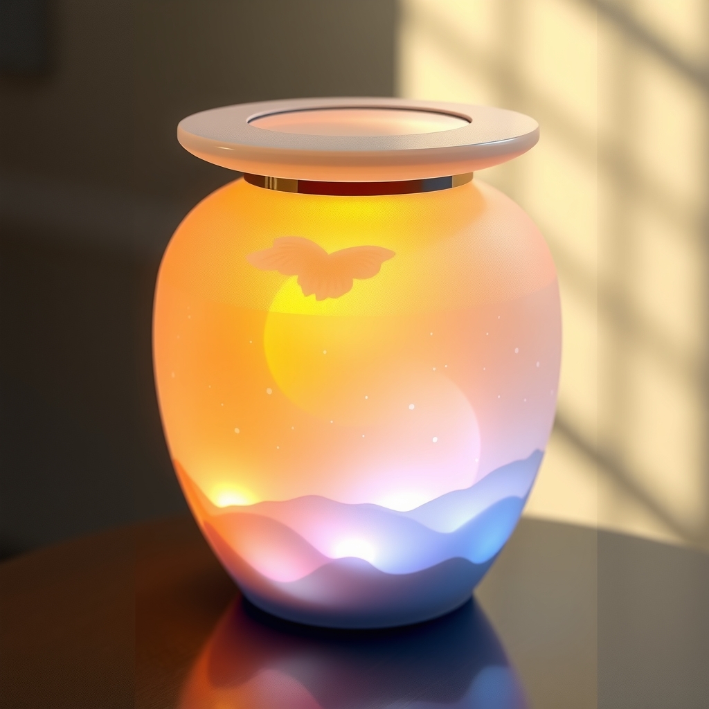 light inspired cremation urn design by मुफ्त एआई छवि जनरेटर - बिना लॉगिन के✨ | AIGAZOU