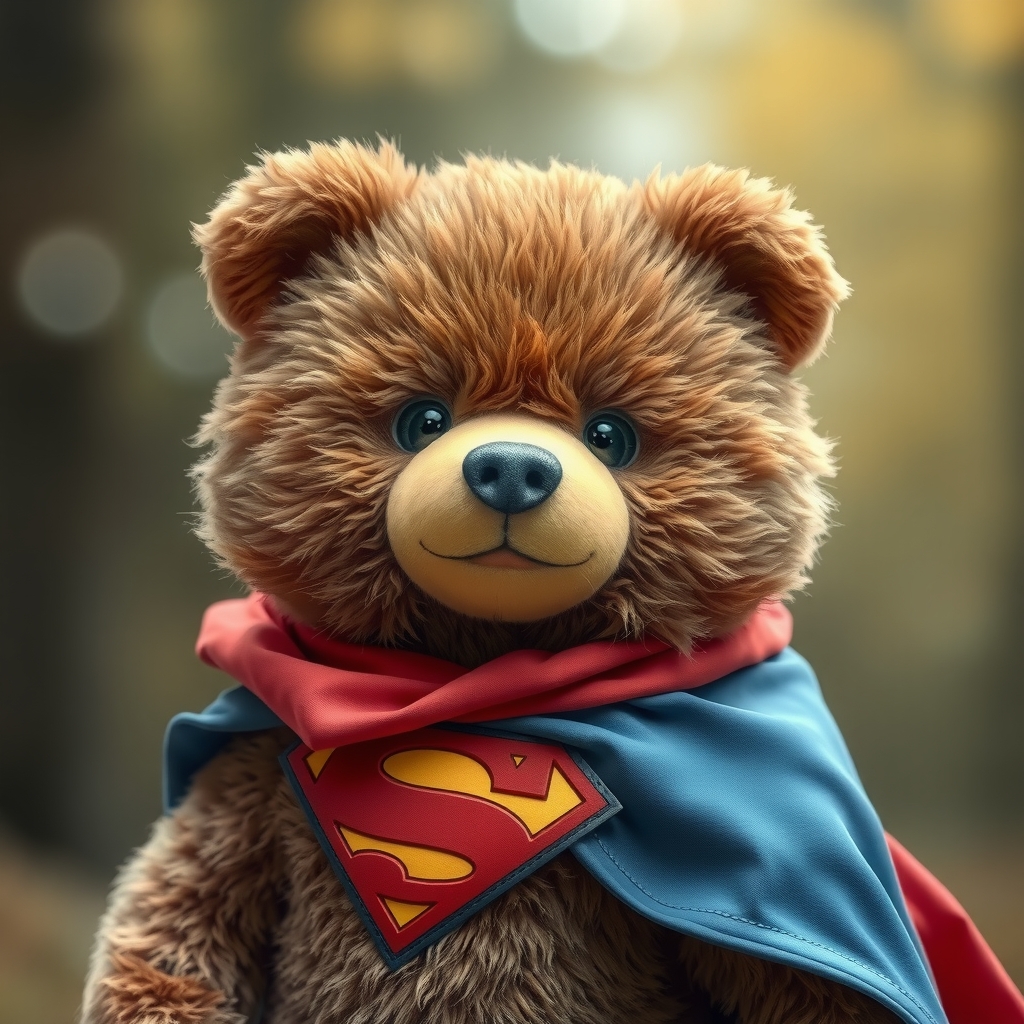 a fluffy brown bear with a superhero cape by मुफ्त एआई छवि जनरेटर - बिना लॉगिन के✨ | AIGAZOU