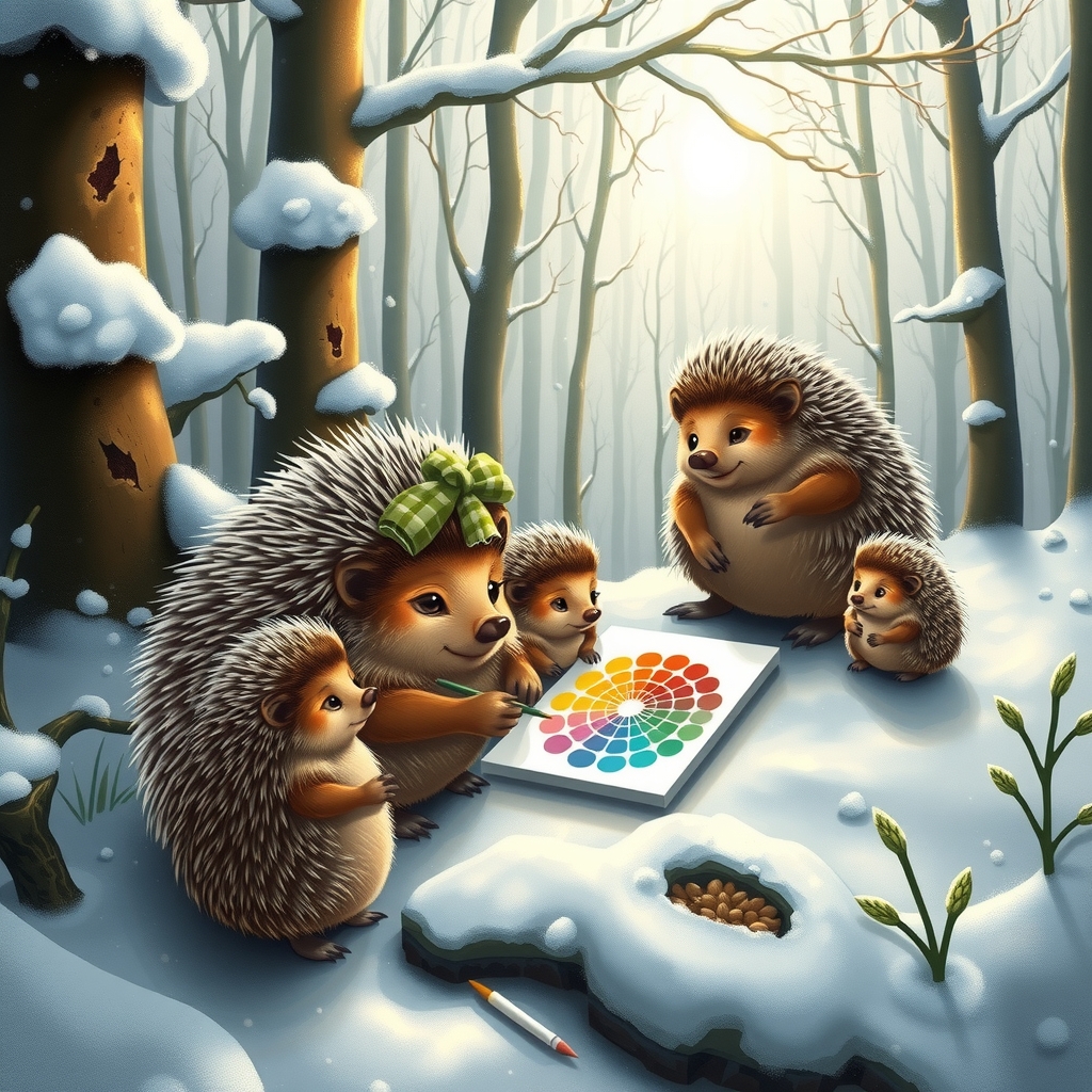 snowy fairy tale forest with hedgehogs by मुफ्त एआई छवि जनरेटर - बिना लॉगिन के✨ | AIGAZOU