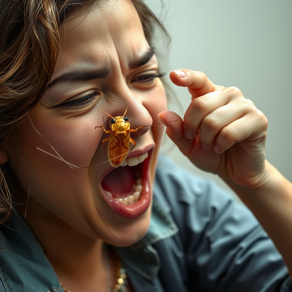 woman battling cockroaches by मुफ्त एआई छवि जनरेटर - बिना लॉगिन के✨ | AIGAZOU