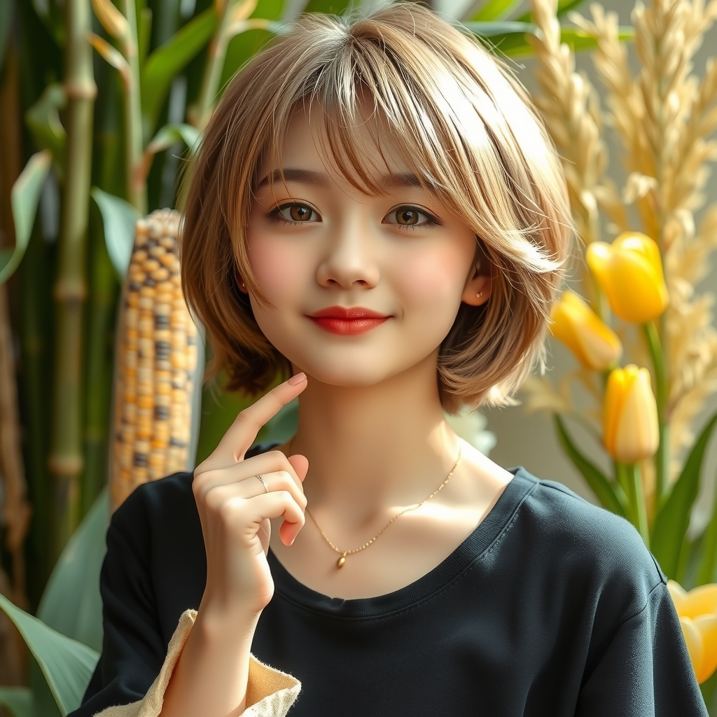 beautiful collarbone cute idol 18 short hair by Générateur d'images par IA gratuit - Aucune connexion nécessaire✨ | AIGAZOU