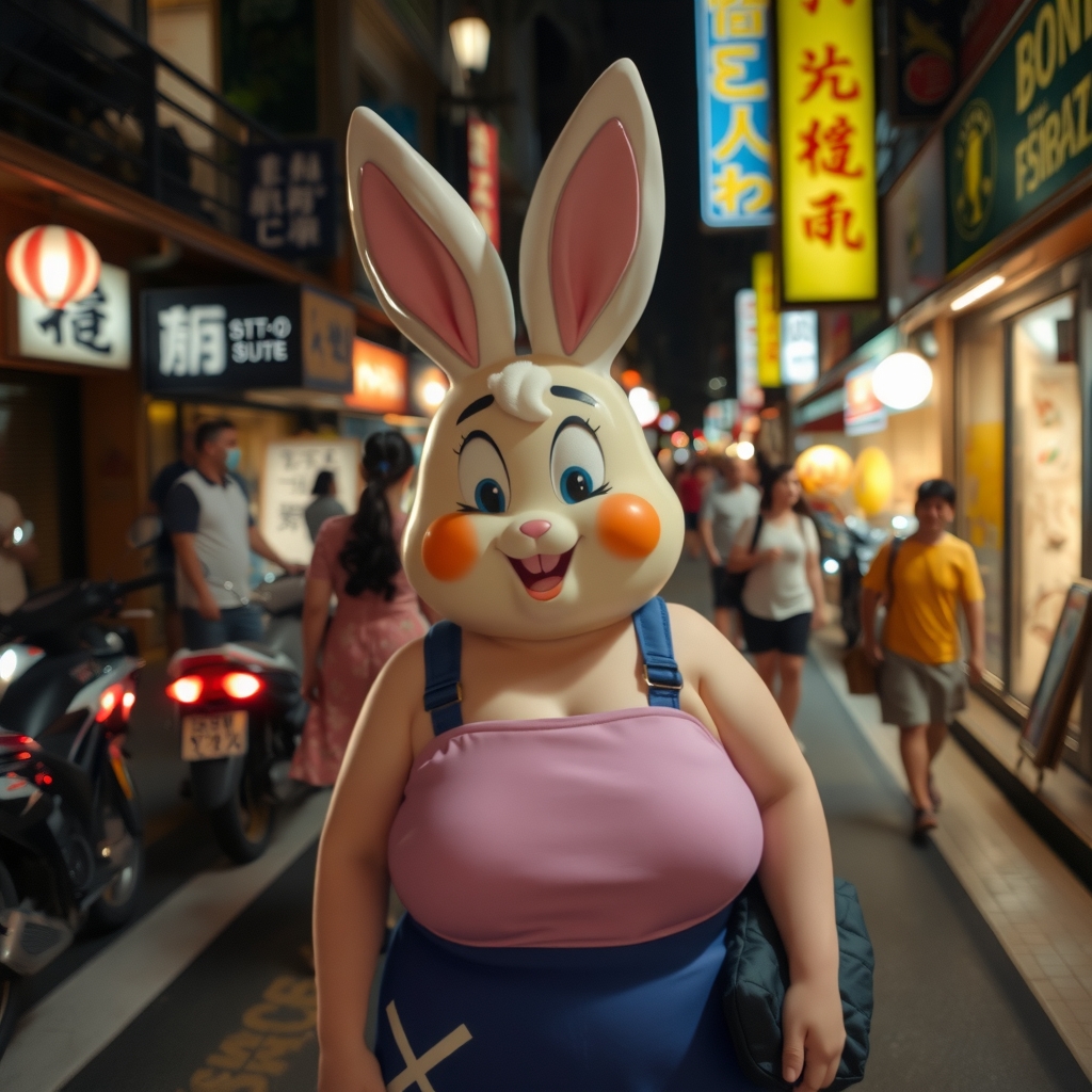 night street fat bunny girl by मुफ्त एआई छवि जनरेटर - बिना लॉगिन के✨ | AIGAZOU