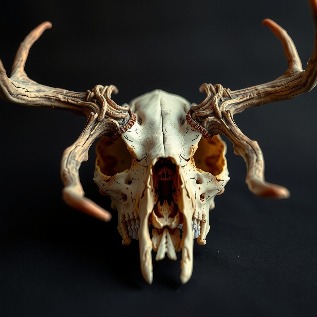 human skull with deer horn by मुफ्त एआई छवि जनरेटर - बिना लॉगिन के✨ | AIGAZOU