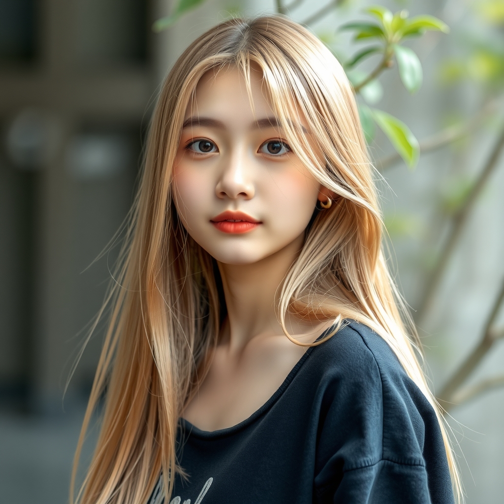 south korean teenage girl with light blonde hair by मुफ्त एआई छवि जनरेटर - बिना लॉगिन के✨ | AIGAZOU