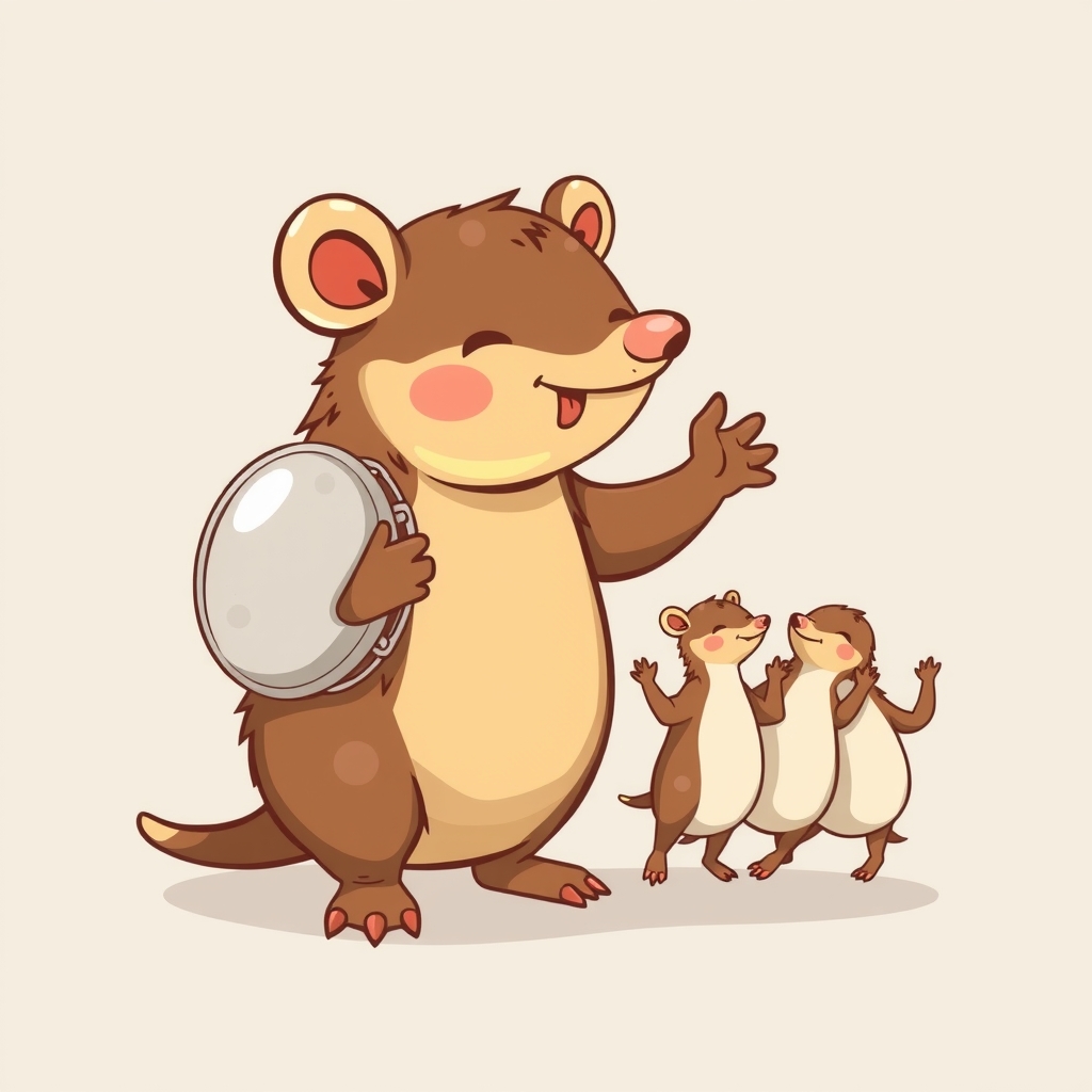 adorable design of a platypus playing tambourine by मुफ्त एआई छवि जनरेटर - बिना लॉगिन के✨ | AIGAZOU