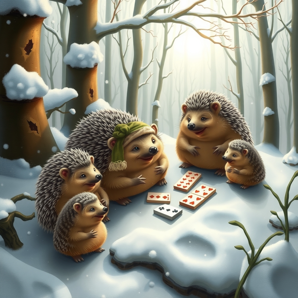 snowy fairy tale forest with hedgehogs by मुफ्त एआई छवि जनरेटर - बिना लॉगिन के✨ | AIGAZOU