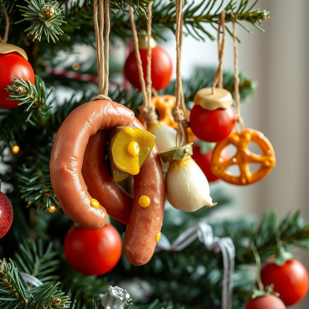 mini smoked sausages pickles onions radishes pretzels tomatoes decorated mustard mayo ketchup by मुफ्त एआई छवि जनरेटर - बिना लॉगिन के✨ | AIGAZOU