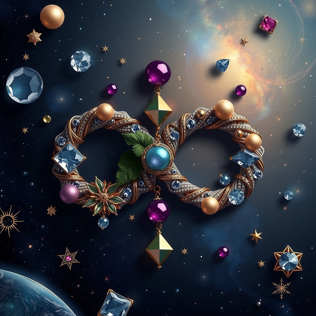 an infinity symbol decorated with ornaments and precious stones by Générateur d'images par IA gratuit - Aucune connexion nécessaire✨ | AIGAZOU