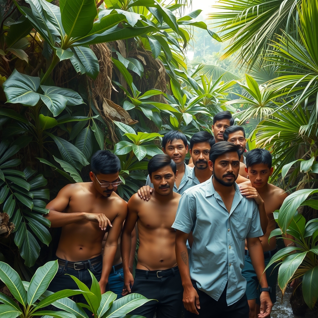 a jungle filled with many men by मुफ्त एआई छवि जनरेटर - बिना लॉगिन के✨ | AIGAZOU