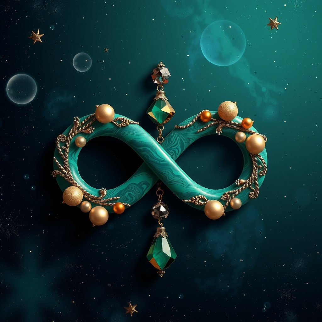 an infinity symbol decorated with ornaments by 免费AI图像生成工具 | AIGAZOU