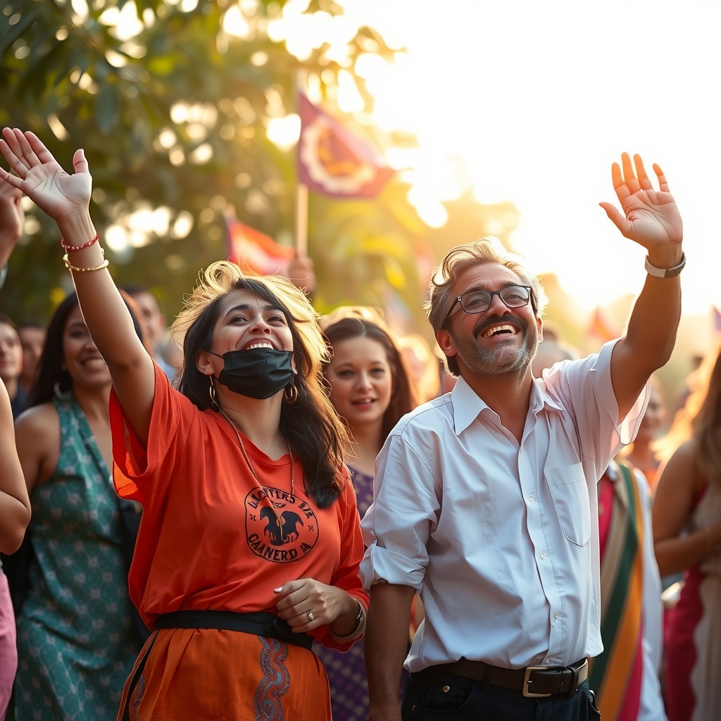 people liberation happiness by Générateur d'images par IA gratuit - Aucune connexion nécessaire✨ | AIGAZOU