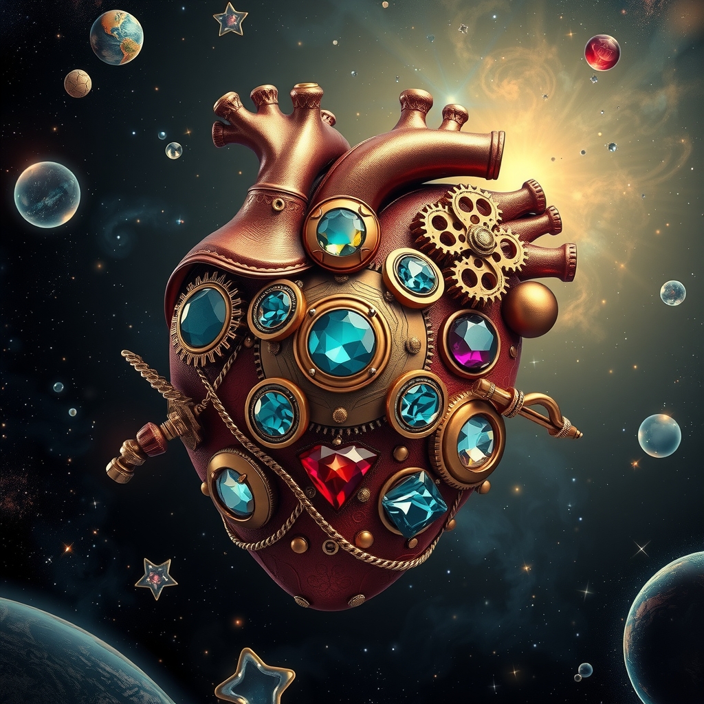 a steampunk heart decorated with ornaments by मुफ्त एआई छवि जनरेटर - बिना लॉगिन के✨ | AIGAZOU