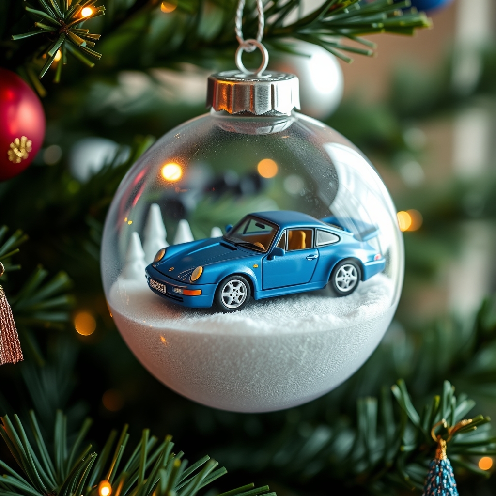 christmas ball blue porsche 964 model by Générateur d'images par IA gratuit - Aucune connexion nécessaire✨ | AIGAZOU