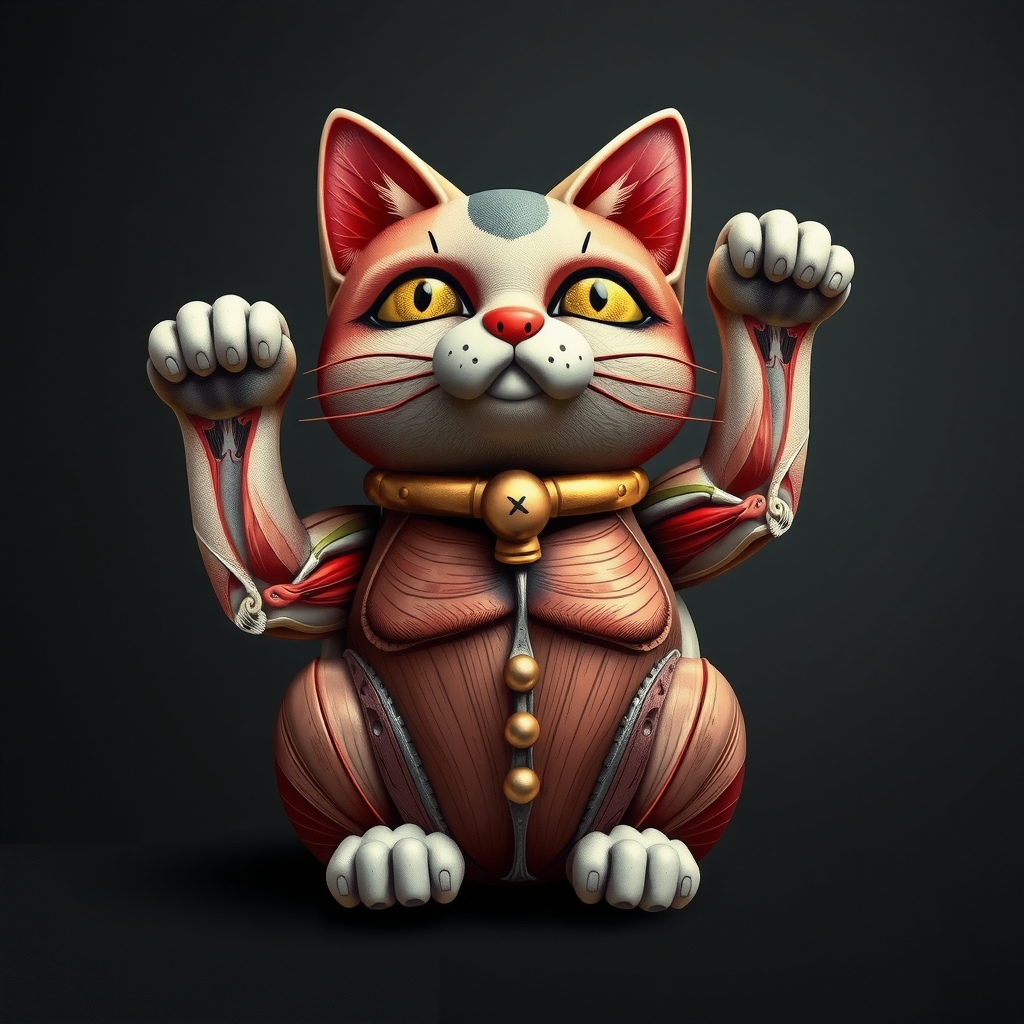 winkekatze aus knochenskelet schrag maneki neko by मुफ्त एआई छवि जनरेटर - बिना लॉगिन के✨ | AIGAZOU