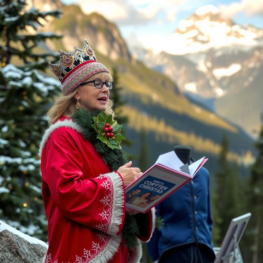 north american queen sings christmas opera in the mountains by Free AI Image Generator & Maker - No login required✨ | AIGAZOU