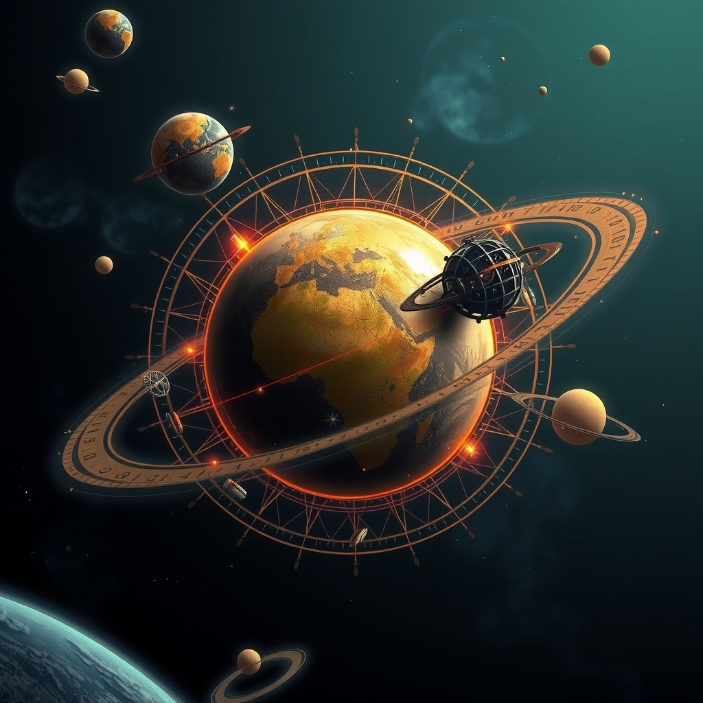 a steampunk planet in the center of the solar system by मुफ्त एआई छवि जनरेटर - बिना लॉगिन के✨ | AIGAZOU