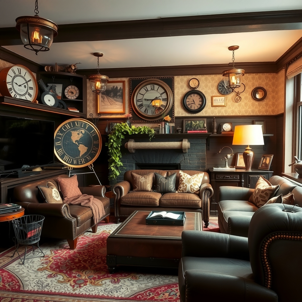 a steampunk style living room by मुफ्त एआई छवि जनरेटर - बिना लॉगिन के✨ | AIGAZOU