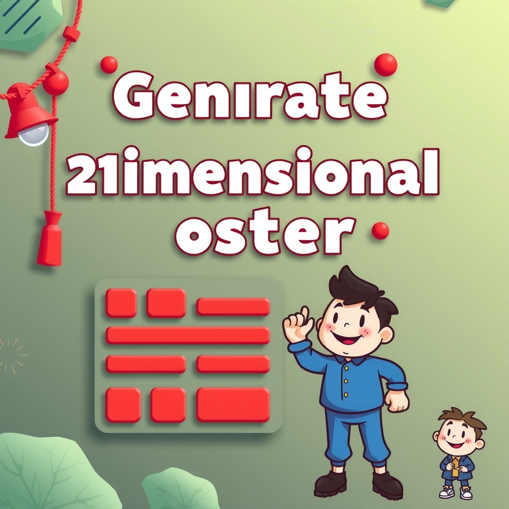 generate 2d poster with red elements background and cartoon character by मुफ्त एआई छवि जनरेटर - बिना लॉगिन के✨ | AIGAZOU