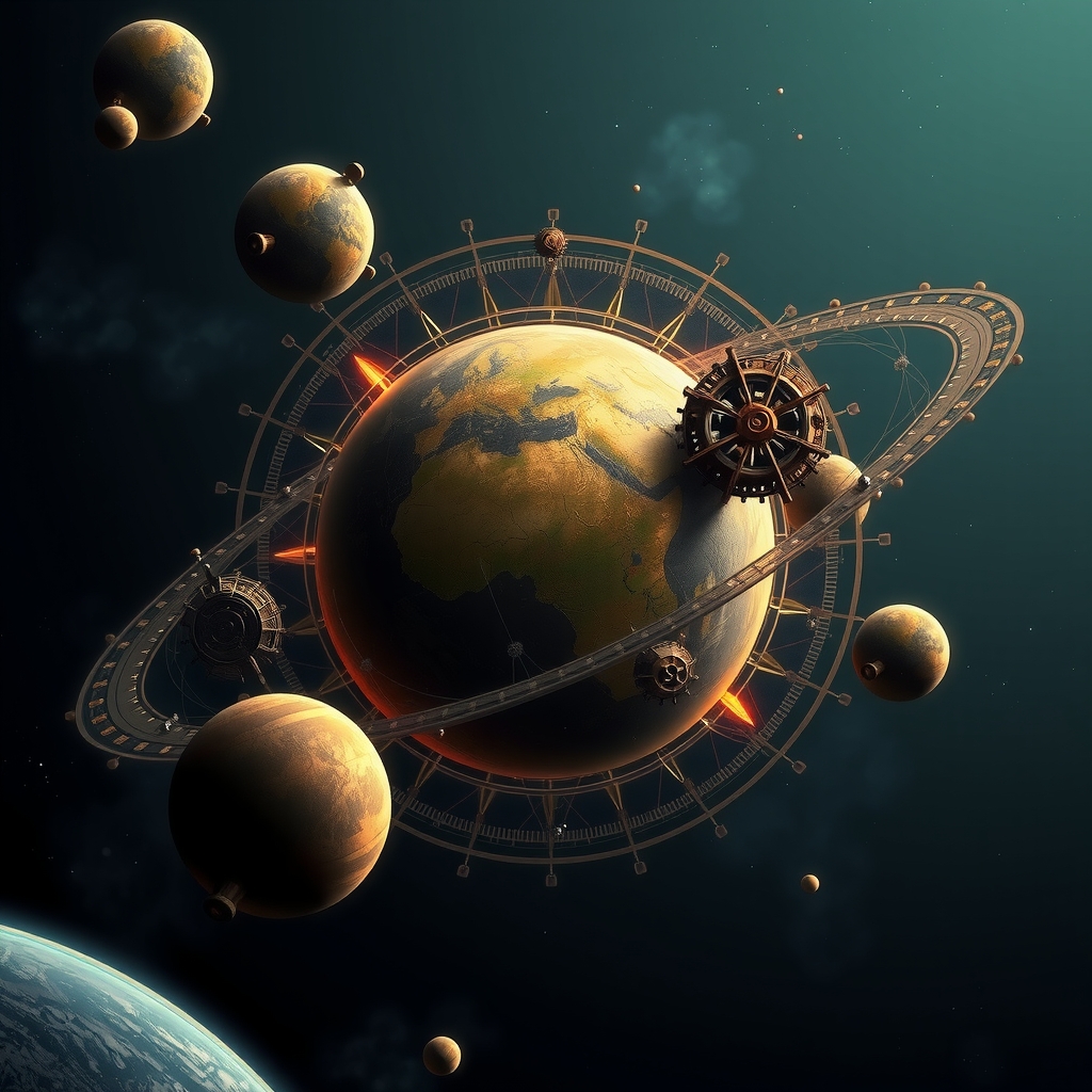 a steampunk planet in the solar system by मुफ्त एआई छवि जनरेटर - बिना लॉगिन के✨ | AIGAZOU