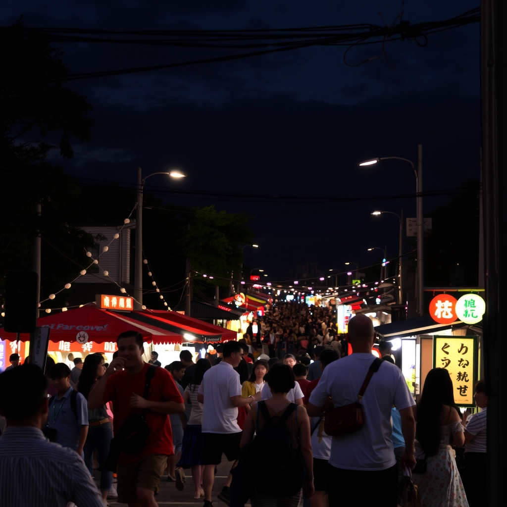 night summer festival scene japan by मुफ्त एआई छवि जनरेटर - बिना लॉगिन के✨ | AIGAZOU