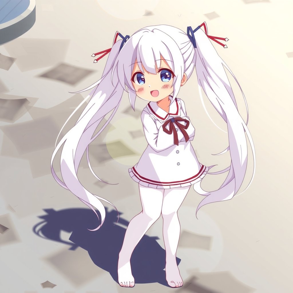 anime style white hair loli with twintails by मुफ्त एआई छवि जनरेटर - बिना लॉगिन के✨ | AIGAZOU