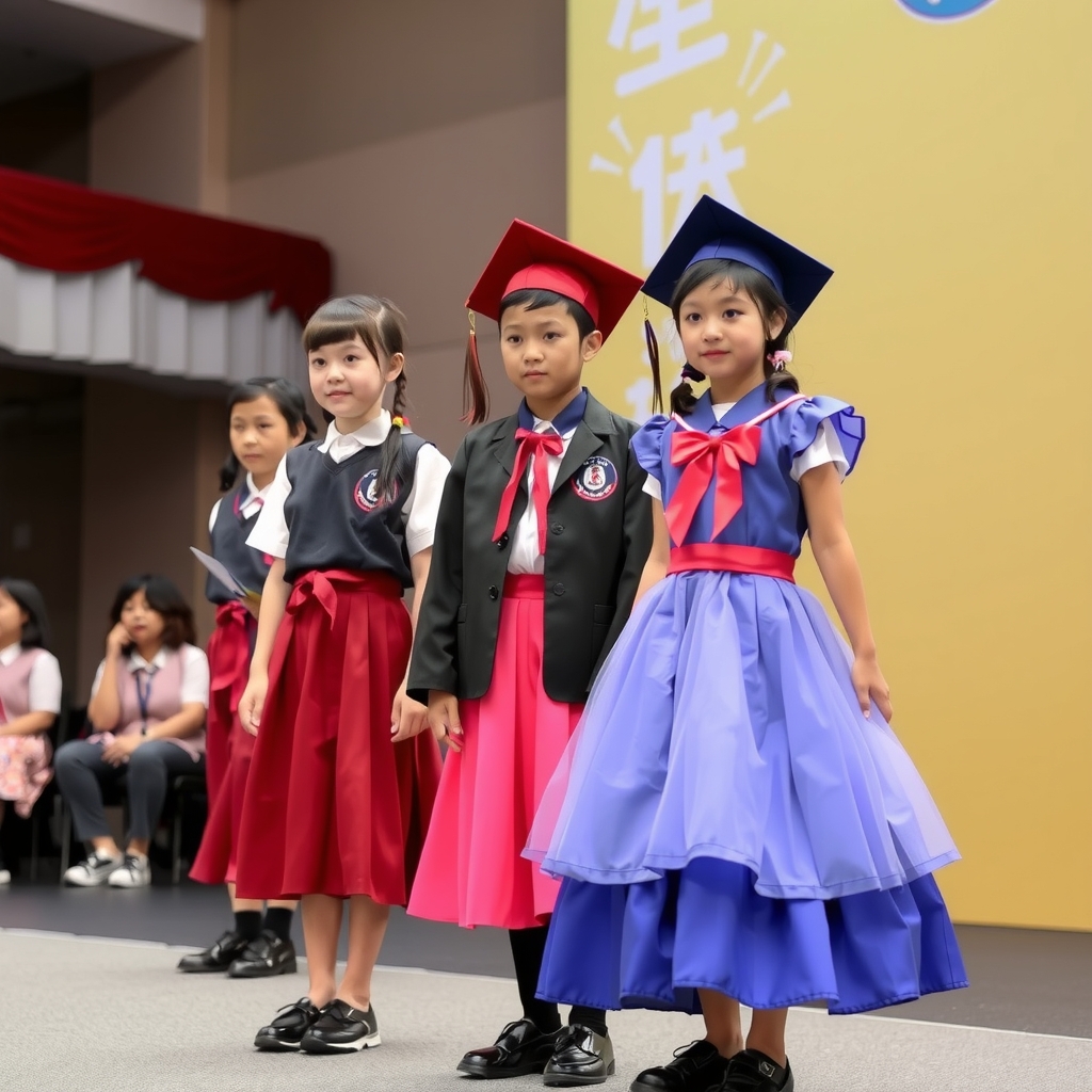 elementary school graduate 1js popular model fashion show by मुफ्त एआई छवि जनरेटर - बिना लॉगिन के✨ | AIGAZOU