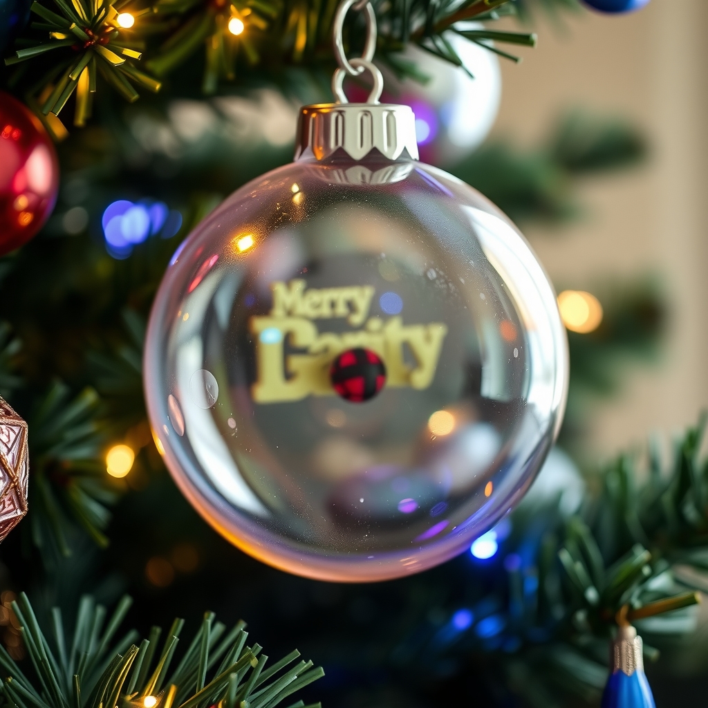 christmas ball on decorated tree by मुफ्त एआई छवि जनरेटर - बिना लॉगिन के✨ | AIGAZOU