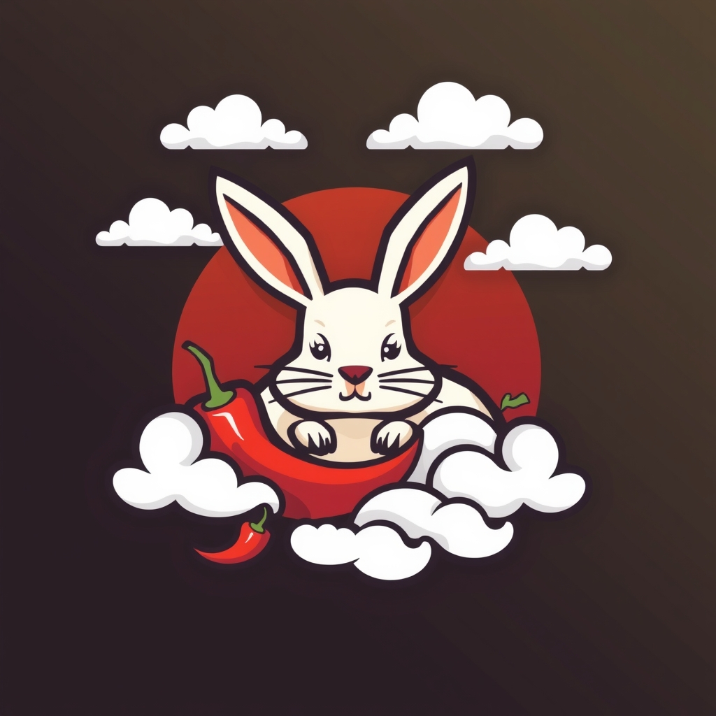 rabbit pepper cloud logo design by मुफ्त एआई छवि जनरेटर - बिना लॉगिन के✨ | AIGAZOU