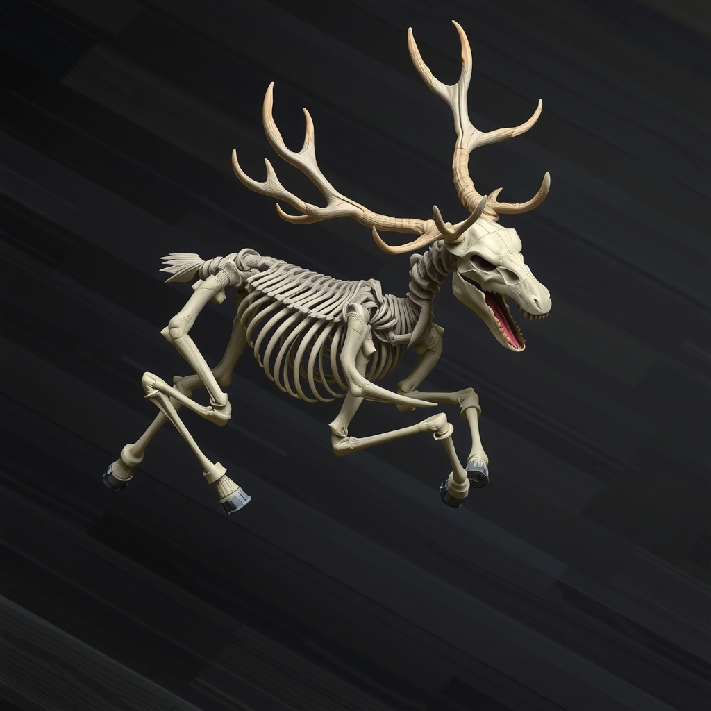 reindeer skeleton isometric angry jumping by मुफ्त एआई छवि जनरेटर - बिना लॉगिन के✨ | AIGAZOU