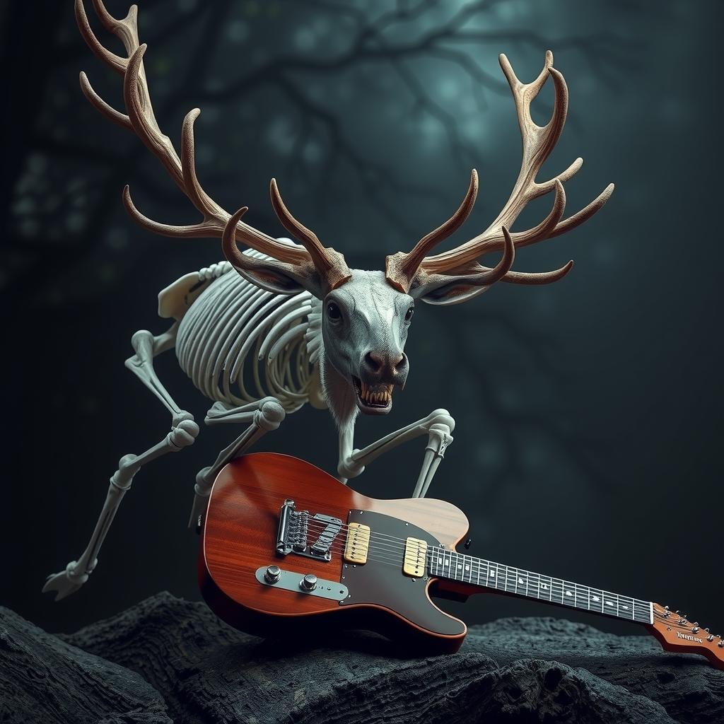 reindeer isometric angry e guitar night by मुफ्त एआई छवि जनरेटर - बिना लॉगिन के✨ | AIGAZOU