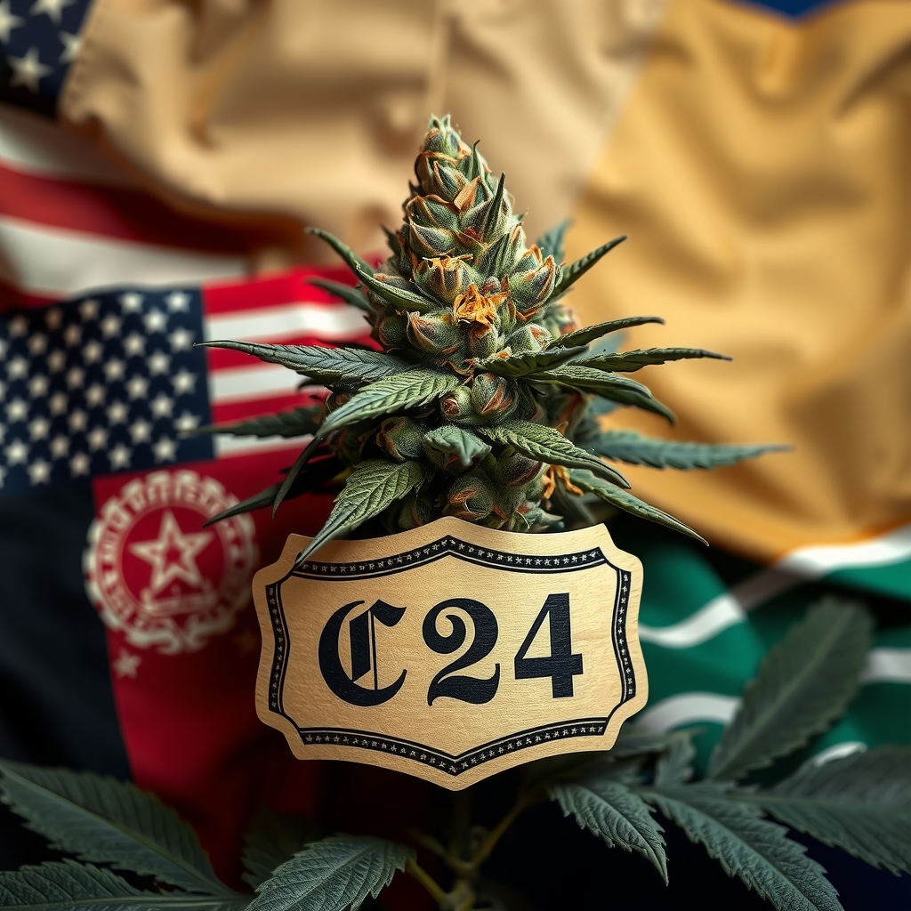 pimp stil label cannabis c24 us afghanistan south africa by मुफ्त एआई छवि जनरेटर - बिना लॉगिन के✨ | AIGAZOU