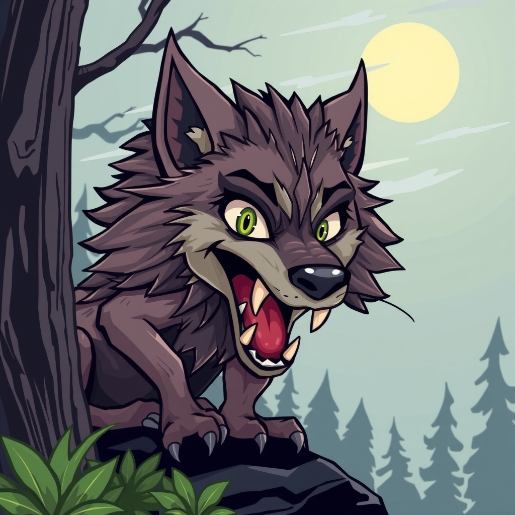 fun colorful illustration of a werewolf by मुफ्त एआई छवि जनरेटर - बिना लॉगिन के✨ | AIGAZOU