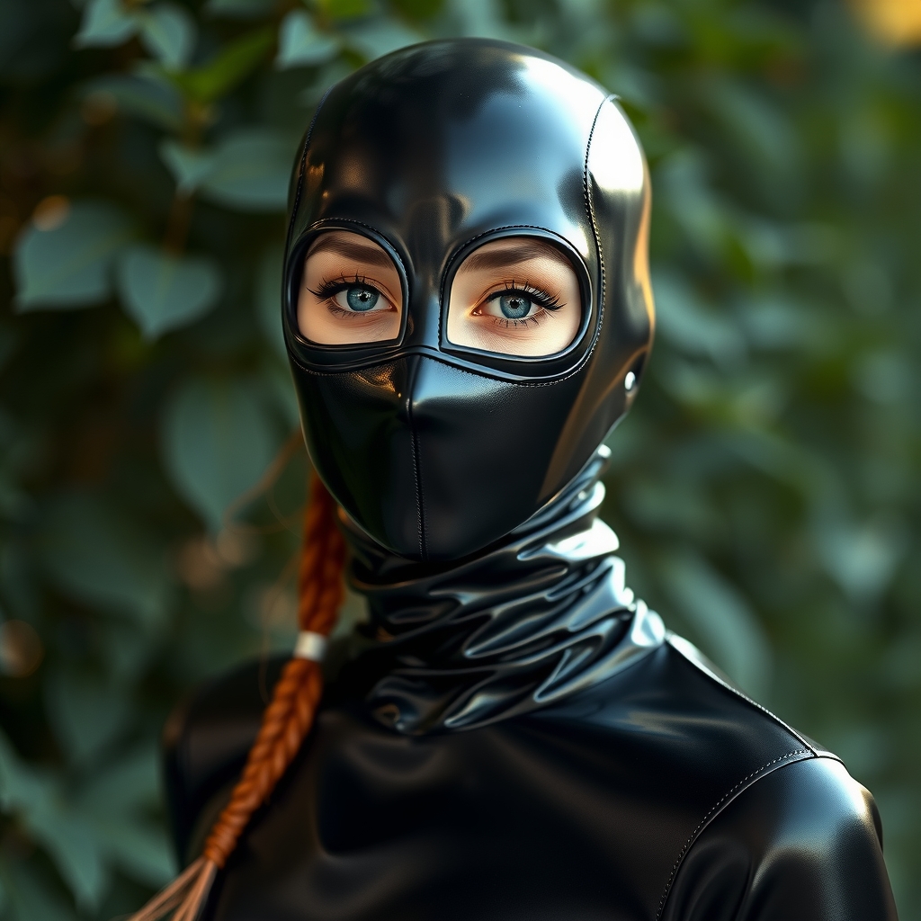 a woman in black latex zentai face hidden by मुफ्त एआई छवि जनरेटर - बिना लॉगिन के✨ | AIGAZOU