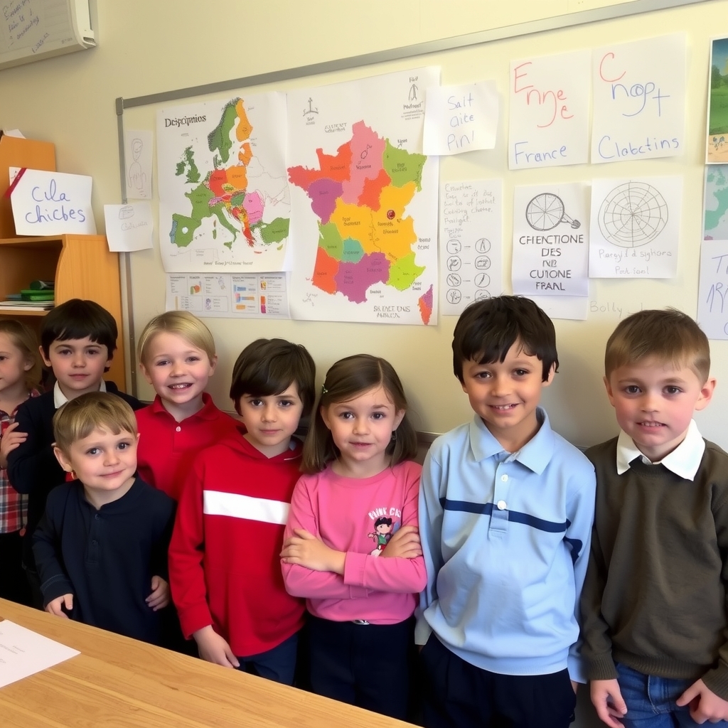 a group of children about 11 years old at school in france by मुफ्त एआई छवि जनरेटर - बिना लॉगिन के✨ | AIGAZOU