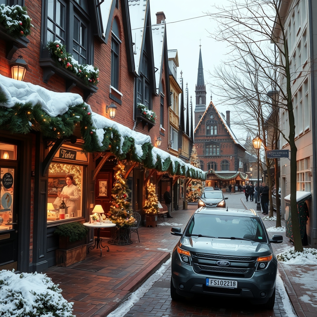 nordic christmas street scene by मुफ्त एआई छवि जनरेटर - बिना लॉगिन के✨ | AIGAZOU