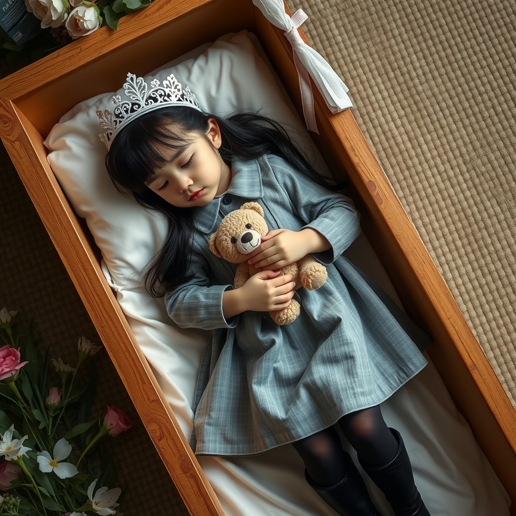 a 7 year old girl named nini lies in a coffin by मुफ्त एआई छवि जनरेटर - बिना लॉगिन के✨ | AIGAZOU