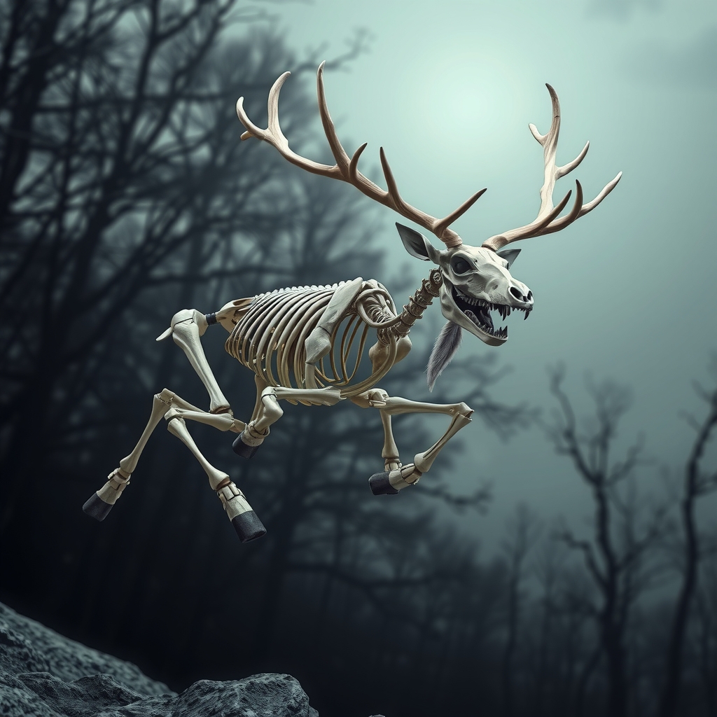 reindeer skeleton isometric angry jump by Générateur d'images par IA gratuit - Aucune connexion nécessaire✨ | AIGAZOU