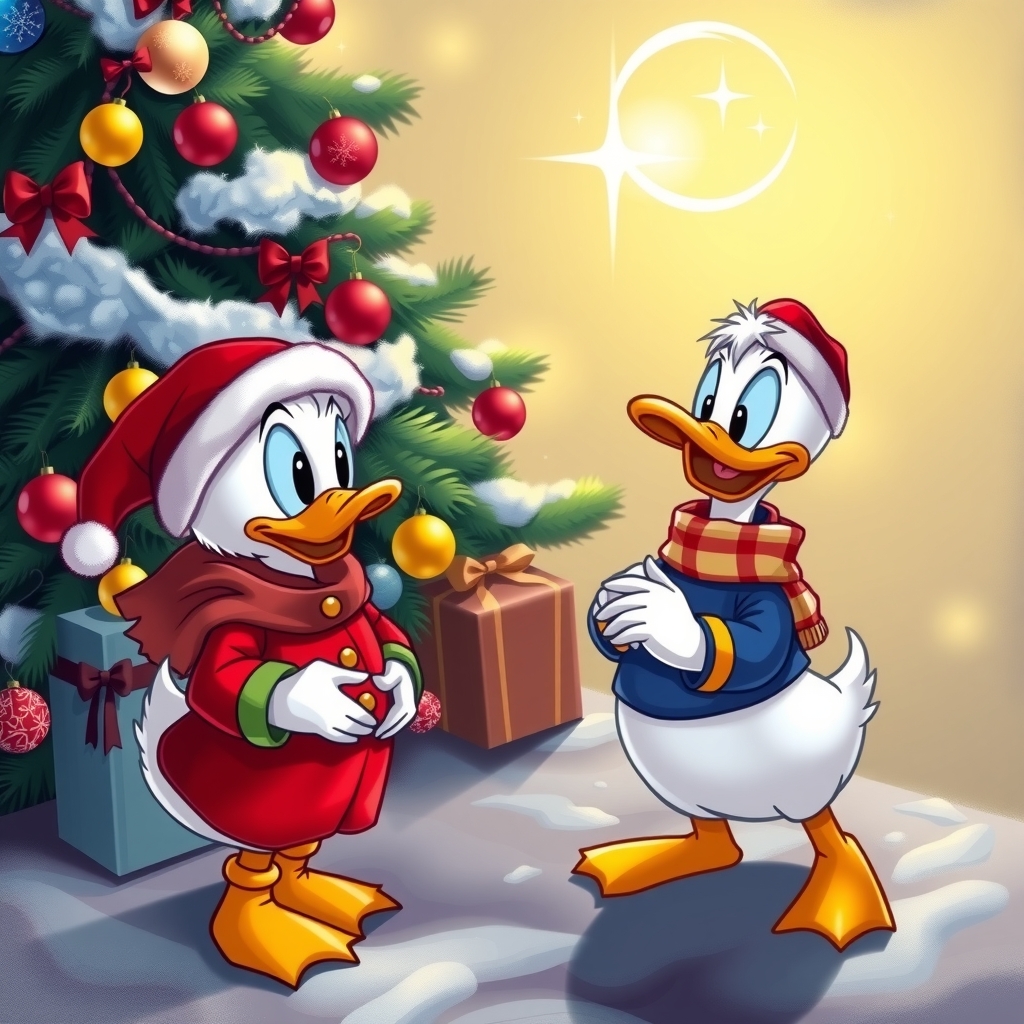 christmas with the duck tales by मुफ्त एआई छवि जनरेटर - बिना लॉगिन के✨ | AIGAZOU