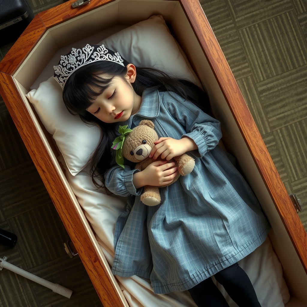 a 7 year old girl named nini lies in a coffin by मुफ्त एआई छवि जनरेटर - बिना लॉगिन के✨ | AIGAZOU