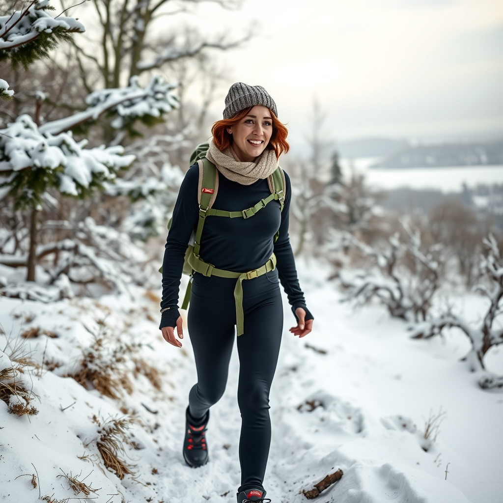 a 36 year old woman hiking in the snowy harz by मुफ्त एआई छवि जनरेटर - बिना लॉगिन के✨ | AIGAZOU