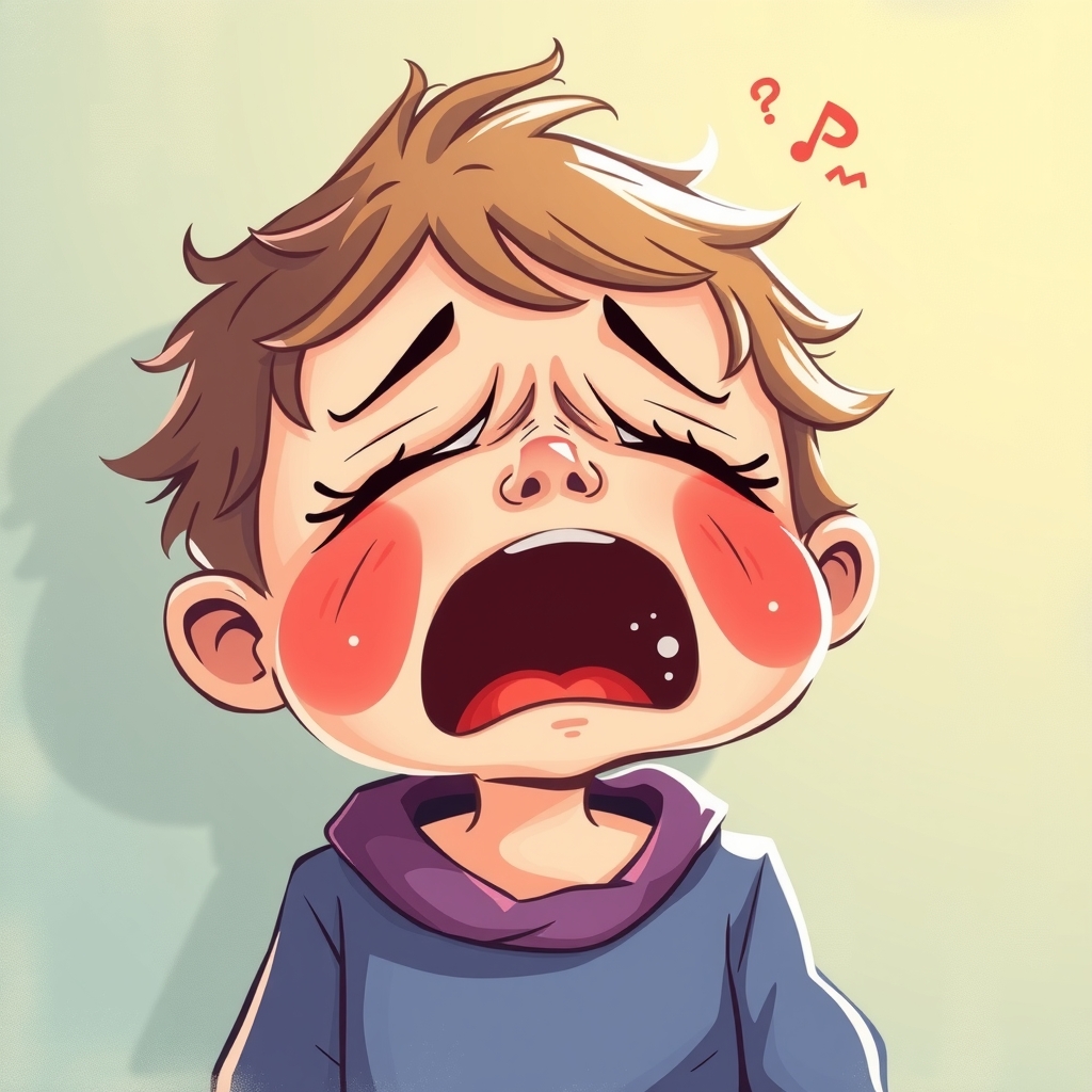 fun colorful illustration child crying by Free AI Image Generator & Maker - No login required✨ | AIGAZOU