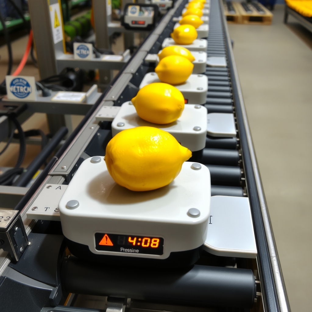 lemon conveyor belt pressure sensors by Générateur d'images par IA gratuit - Aucune connexion nécessaire✨ | AIGAZOU