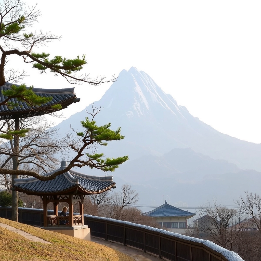 a mountain behind gyeongbokgung palace by मुफ्त एआई छवि जनरेटर - बिना लॉगिन के✨ | AIGAZOU