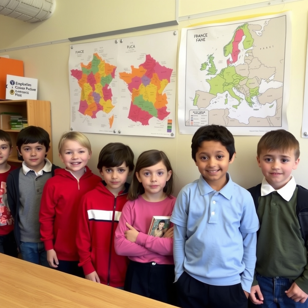 a group of children about 11 years old at school in france by मुफ्त एआई छवि जनरेटर - बिना लॉगिन के✨ | AIGAZOU