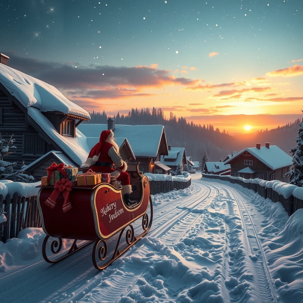 a snowy sorbian village santa on sleigh by मुफ्त एआई छवि जनरेटर - बिना लॉगिन के✨ | AIGAZOU