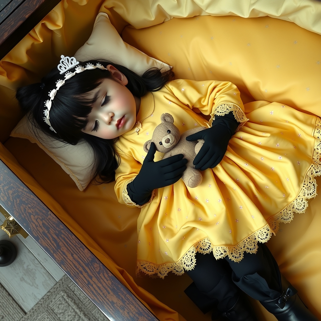 a 7 year old girl named nini lies in a coffin by Générateur d'images par IA gratuit - Aucune connexion nécessaire✨ | AIGAZOU