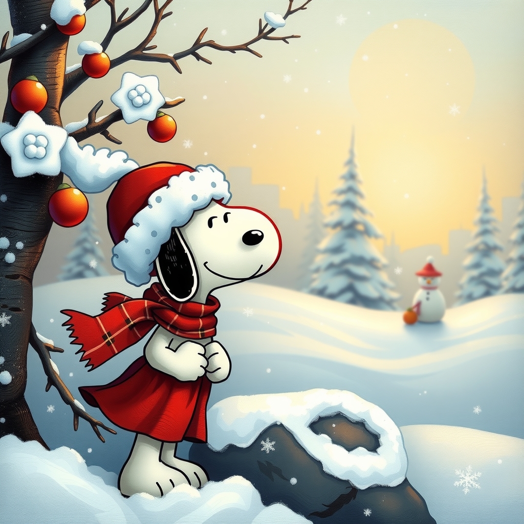 a winter motif with snoopy by मुफ्त एआई छवि जनरेटर - बिना लॉगिन के✨ | AIGAZOU